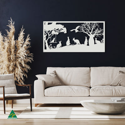 Tropical Australiana Metal Wall Art | White Matt