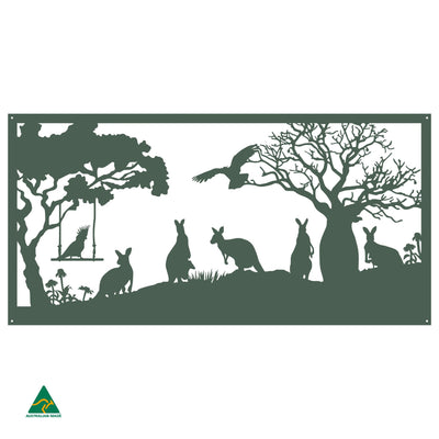 Tropical Australiana Metal Wall Art | Cottage Green Satin