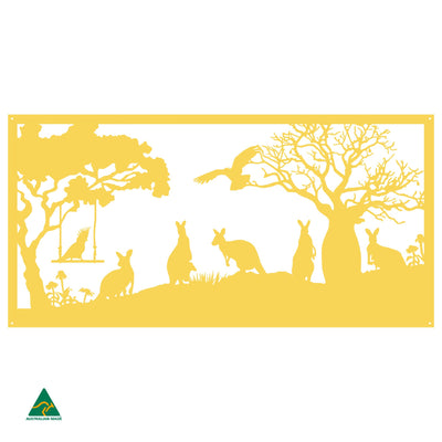 Tropical Australiana Metal Wall Art | Lemon Yellow Gloss