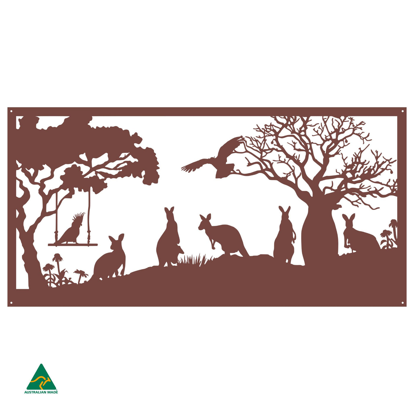 Tropical Australiana Metal Wall Art | Manor Red Satin