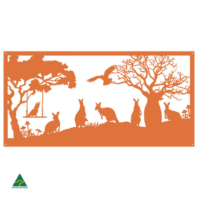 Tropical Australiana Metal Wall Art | Orange Gloss
