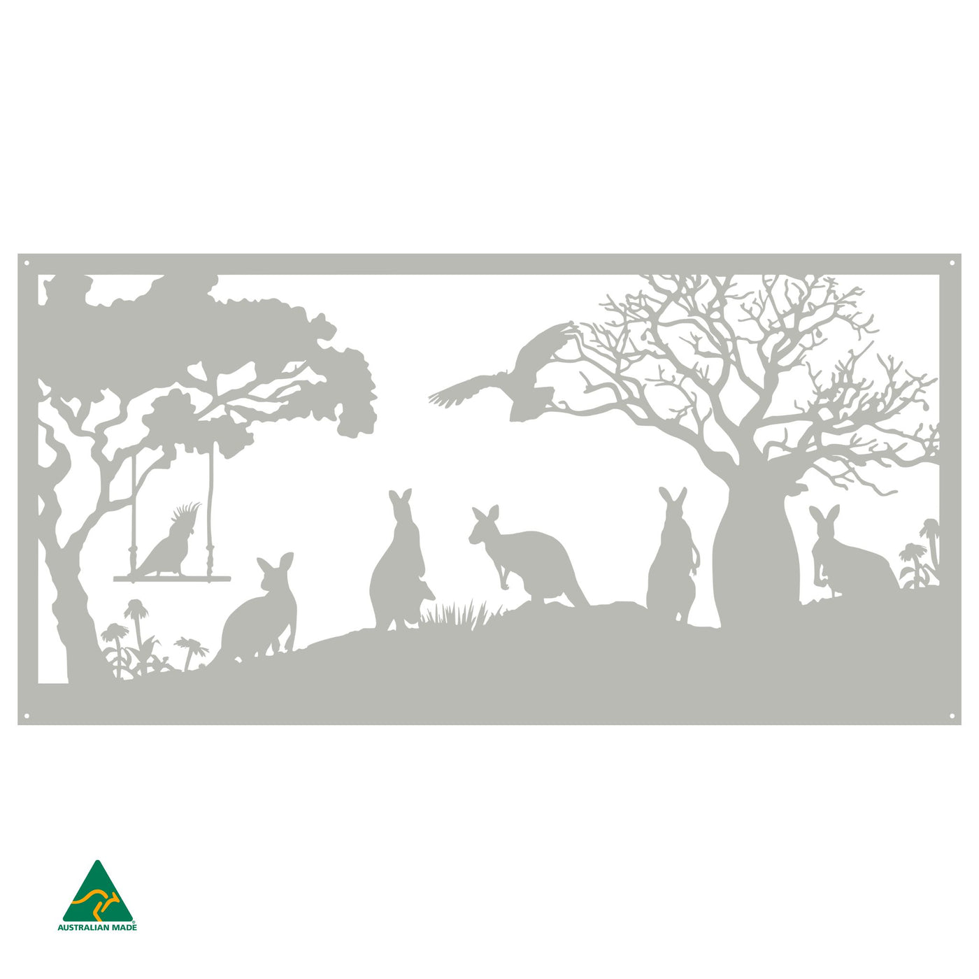 Tropical Australiana Metal Wall Art | Shale Grey Matt