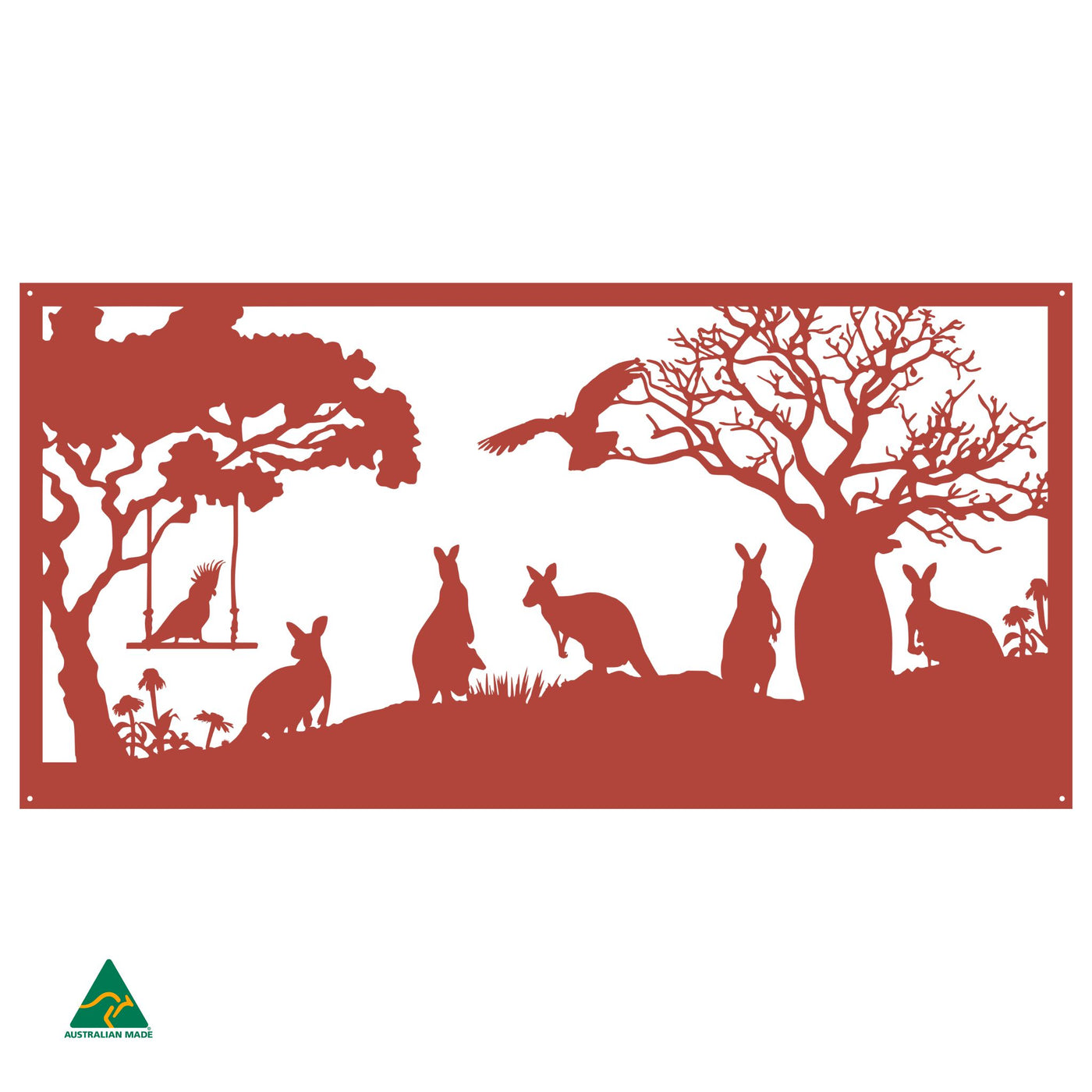 Tropical Australiana Metal Wall Art | Signal Red Gloss