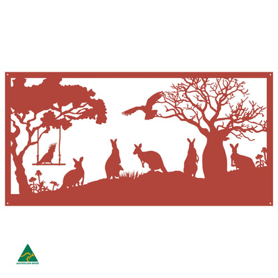 Tropical Australiana Metal Wall Art | Signal Red Gloss