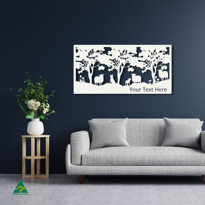 Pesonalised Woolly Business Metal Wall Art Staged Image | White Matt