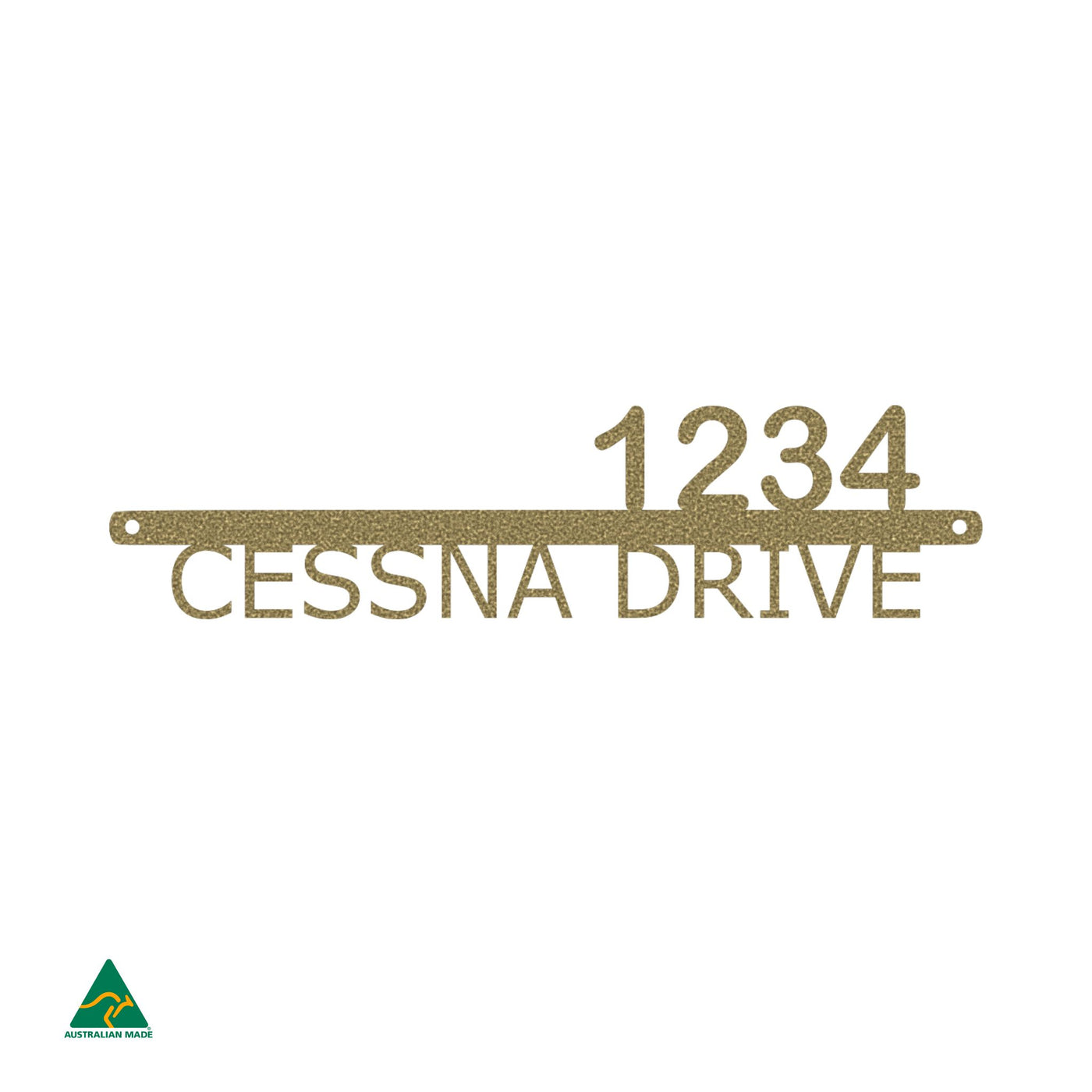 Address Wall Sign | Bright Gold Pearl