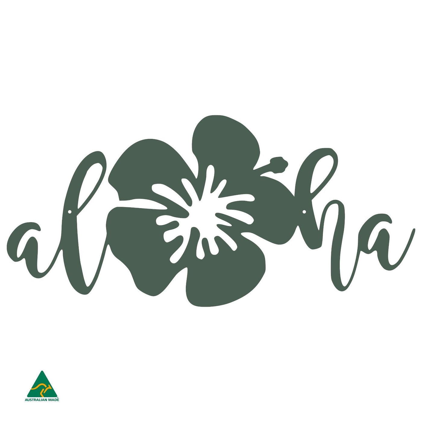 Aloha Hibiscus Flower Wall Sign | Cottage Green Satin