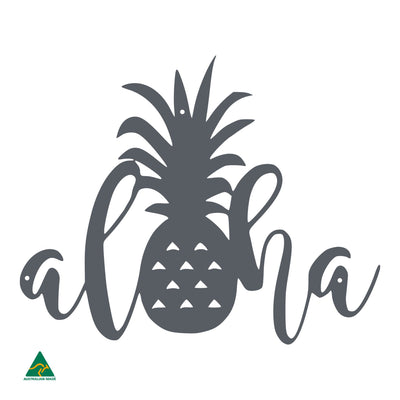 Aloha Pineapple Wall Sign | Ironstone Matt