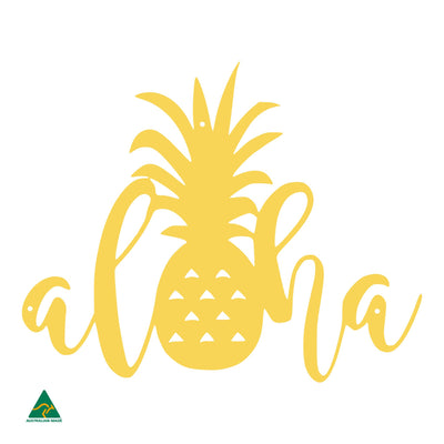 Aloha Pineapple Wall Sign | Lemon Yellow Gloss