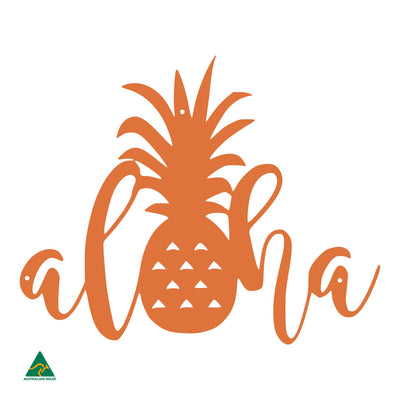 Aloha Pineapple Wall Sign | Orange X15 Gloss