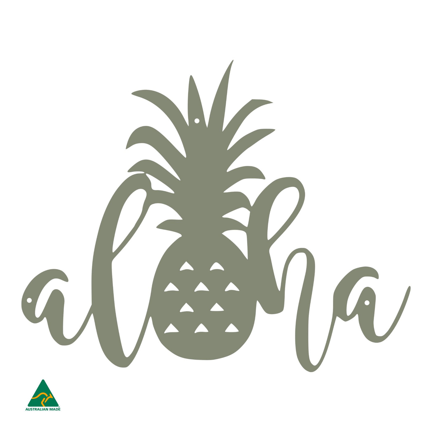 Aloha Pineapple Wall Sign | Pale Eucalypt Matt
