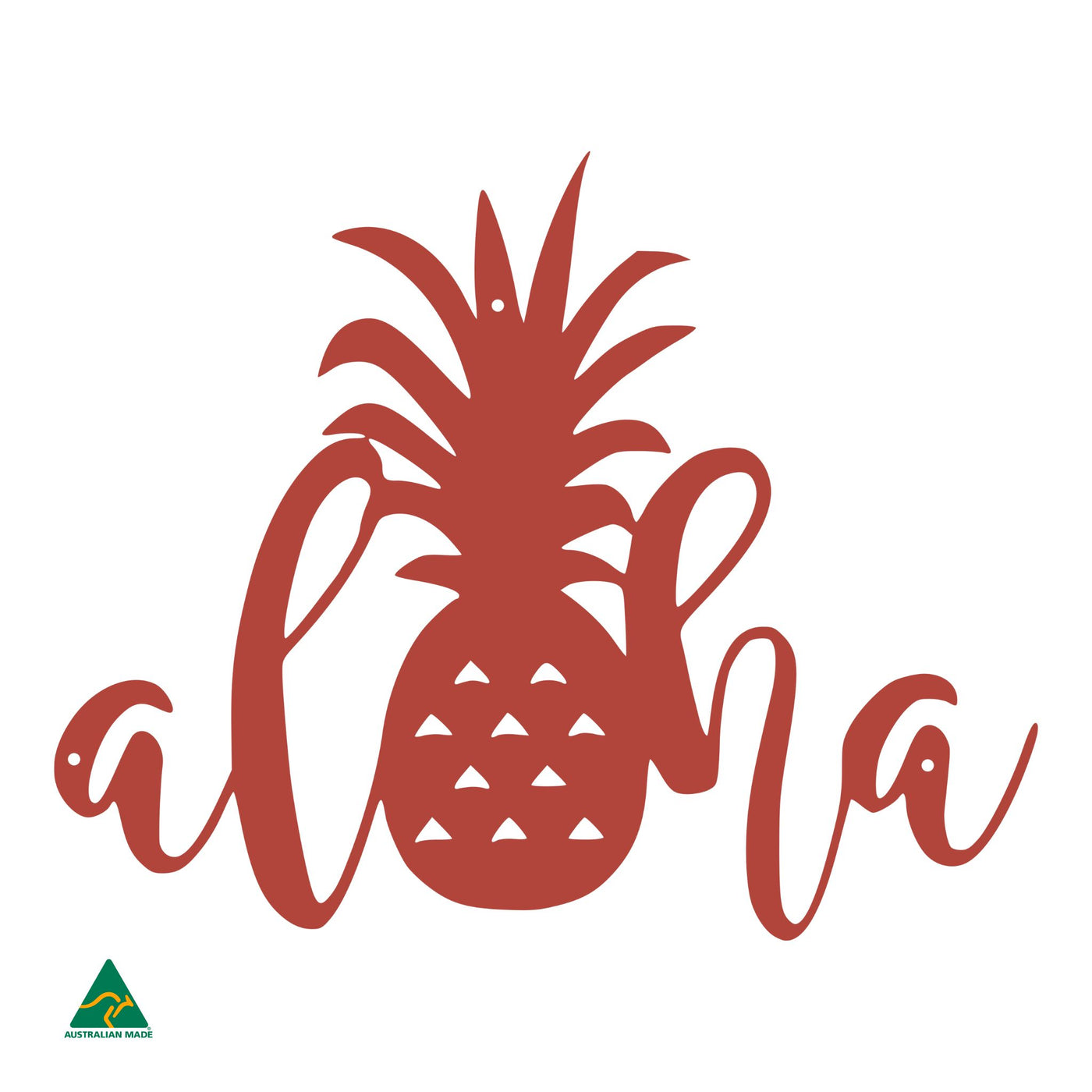 Aloha Pineapple Wall Sign | Signal Red Gloss