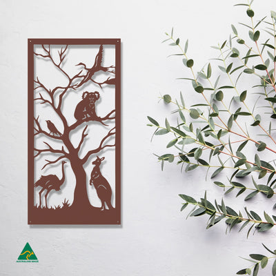 Australian Animals Metal Wall Art Staged Image | Rust Patina