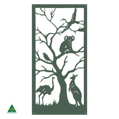 Australian Animals Metal Wall Art | Cottage Green Satin