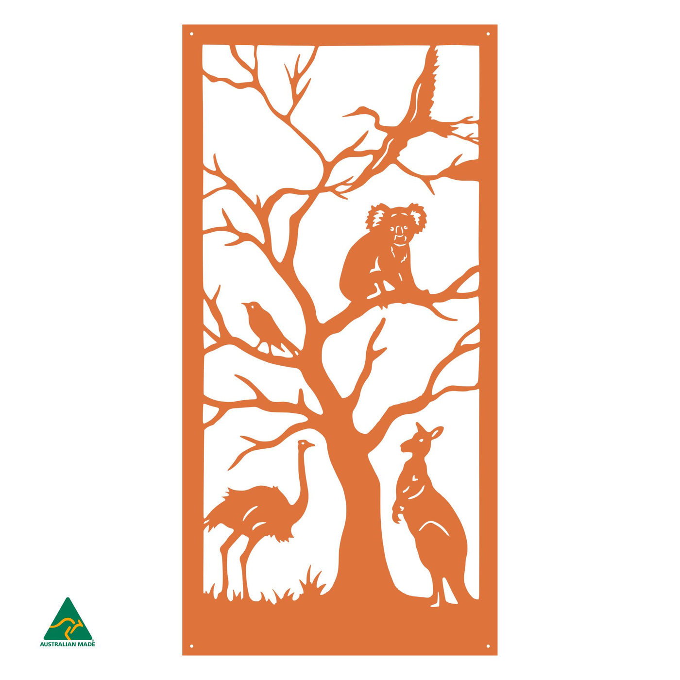 Australian Animals Metal Wall Art | Orange X15 Gloss