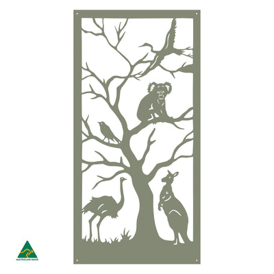 Australian Animals Metal Wall Art | Pale Eucalypt Matt