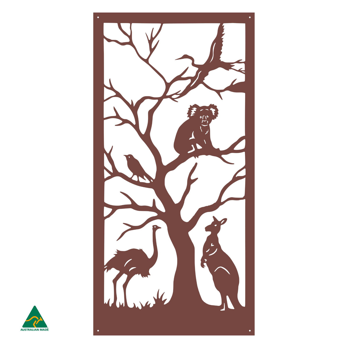 Australian Animals Metal Wall Art | Manor Red Satin