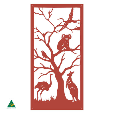 Australian Animals Metal Wall Art | Signal Red Gloss