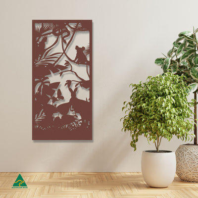 Australian Wildlife Metal Wall Art Staged Image | Rust Patina
