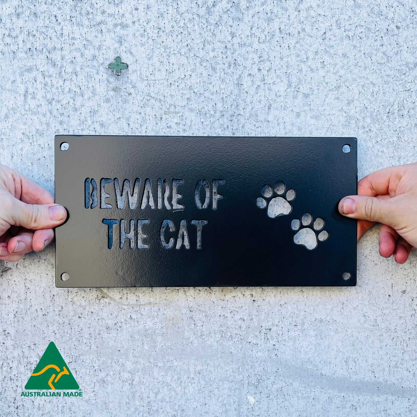 Bagheera Beware of the Cat Wall Sign | Black Finish