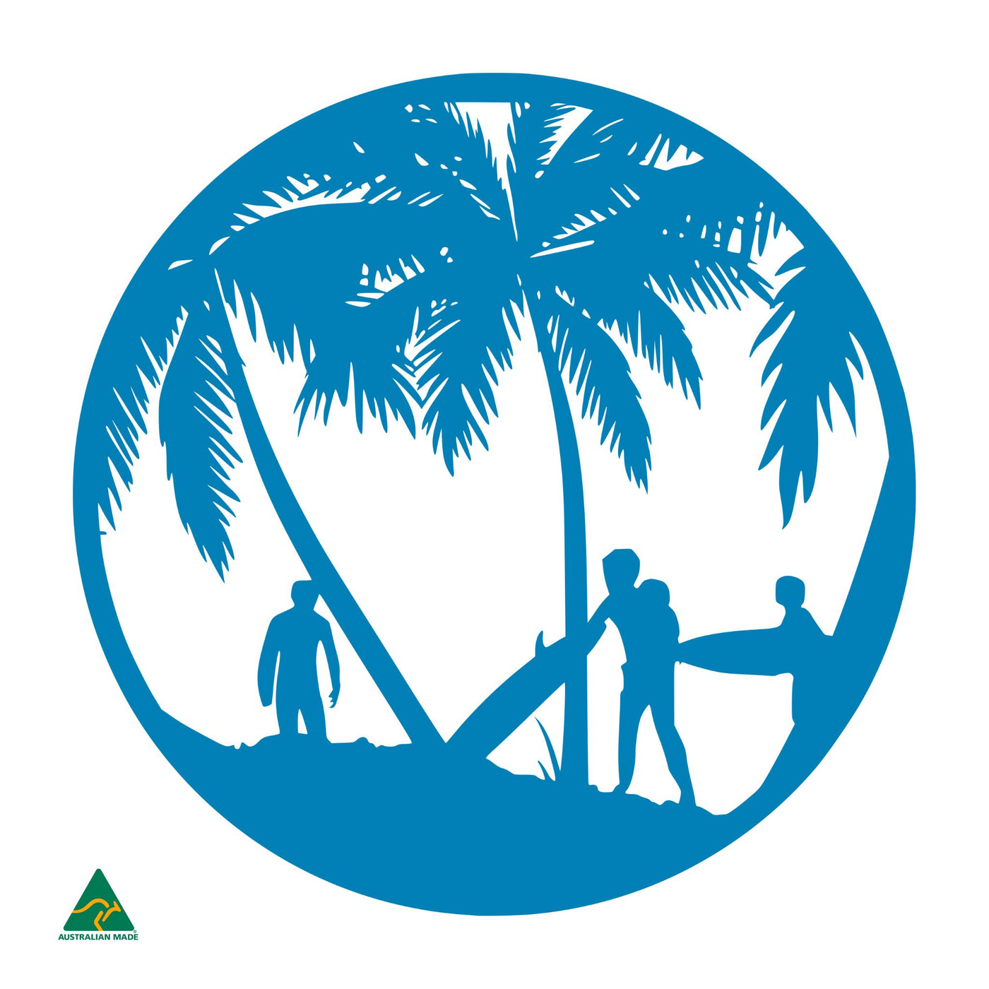 Beach Break Round Metal Wall Art | Blaze Blue Gloss