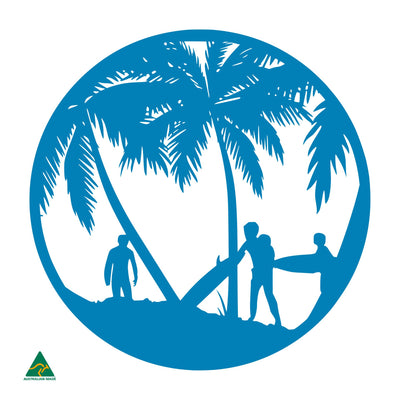 Beach Break Round Metal Wall Art | Blaze Blue Gloss