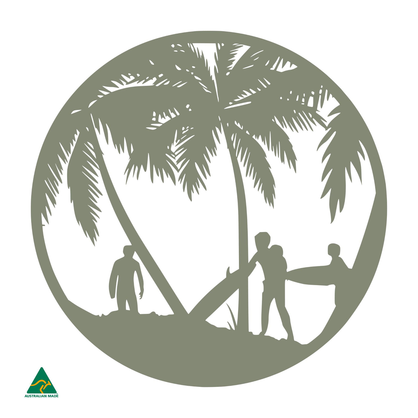 Beach Break Round Metal Wall Art | Pale Eucalypt Matt