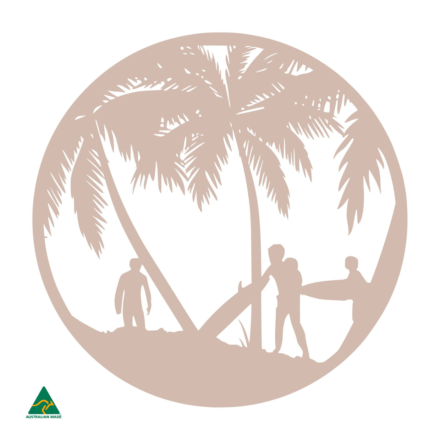 Beach Break Round Metal Wall Art | Pink Sand Matt
