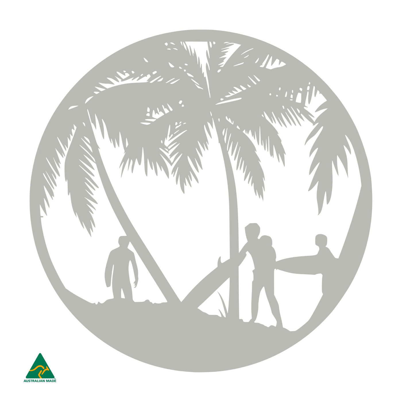 Beach Break Round Metal Wall Art | Shale Grey Matt