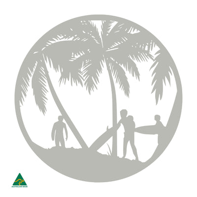 Beach Break Round Metal Wall Art | Shale Grey Matt