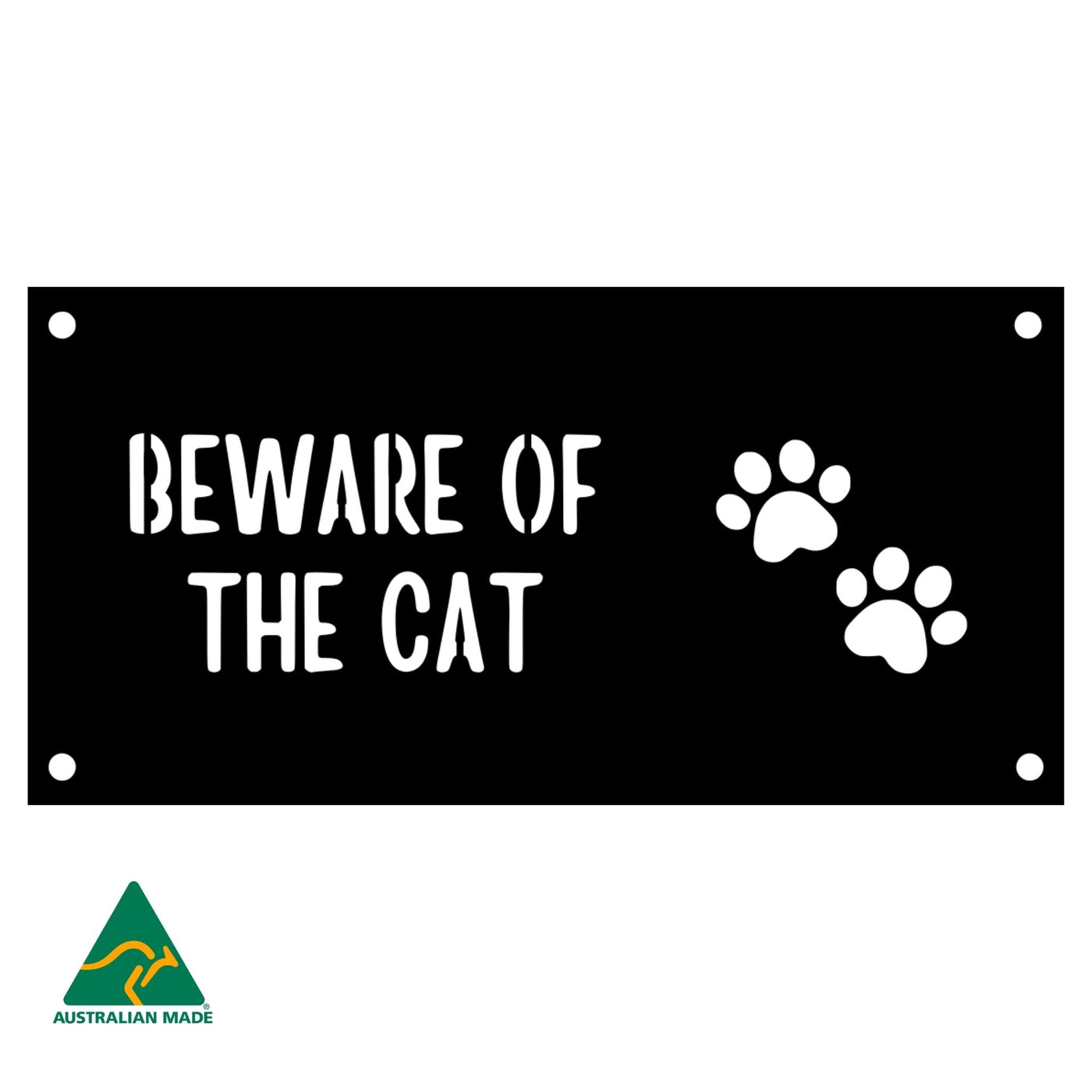 Bagheera Beware of the Cat Wall Sign | Black Finish