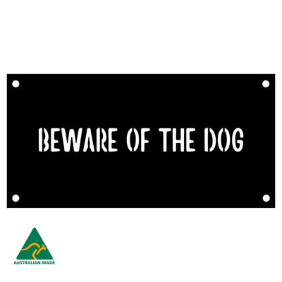 Beware of the Dog Wall Sign | Black Finish