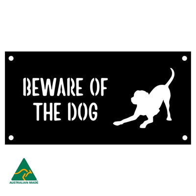 Harvey Beware of the Dog Wall Sign | Black Finish