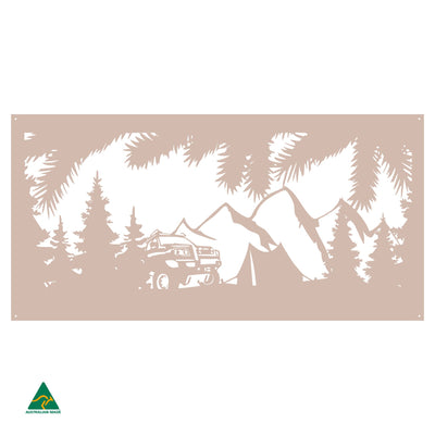 Camping Out Metal Wall Art | Pink Sand Matt