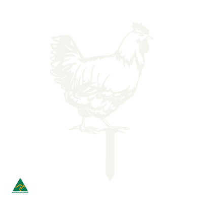 Chicken Garden Decor | White Matt