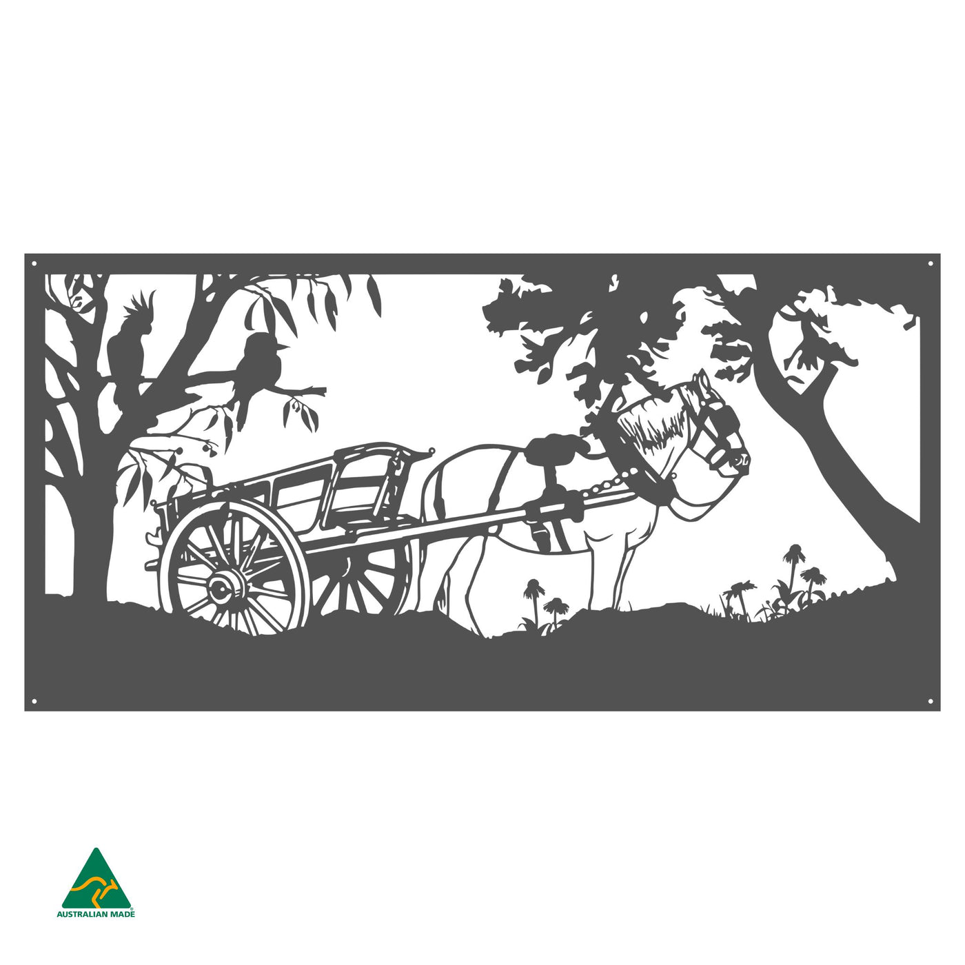 Clydesdale Horse & Cart Metal Wall Art | Monument Matt