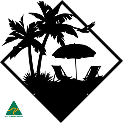 Coastal Dreaming Metal Wall Art | Black Finish