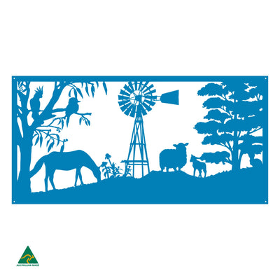 Country Living Metal Wall Art | Blaze Blue Gloss