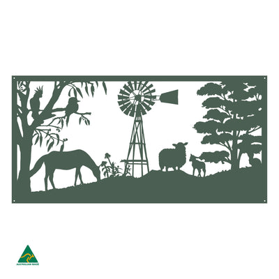 Country Living Metal Wall Art | Cottage Green Satin