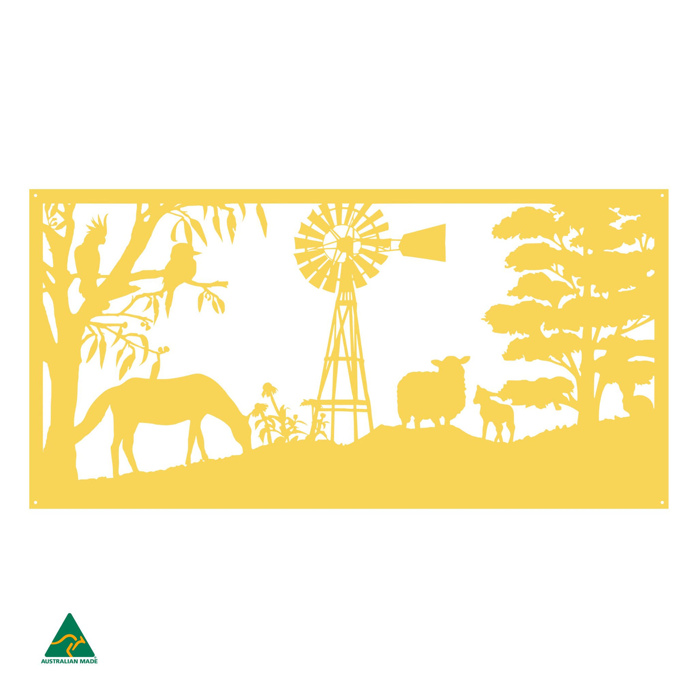 Country Living Metal Wall Art | Lemon Yellow Gloss