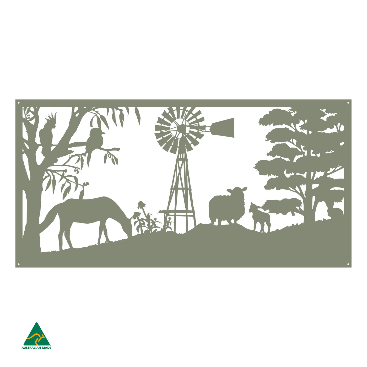Country Living Metal Wall Art | Pale Eucalypt Matt