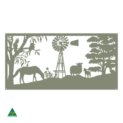Country Living Metal Wall Art | Pale Eucalypt Matt