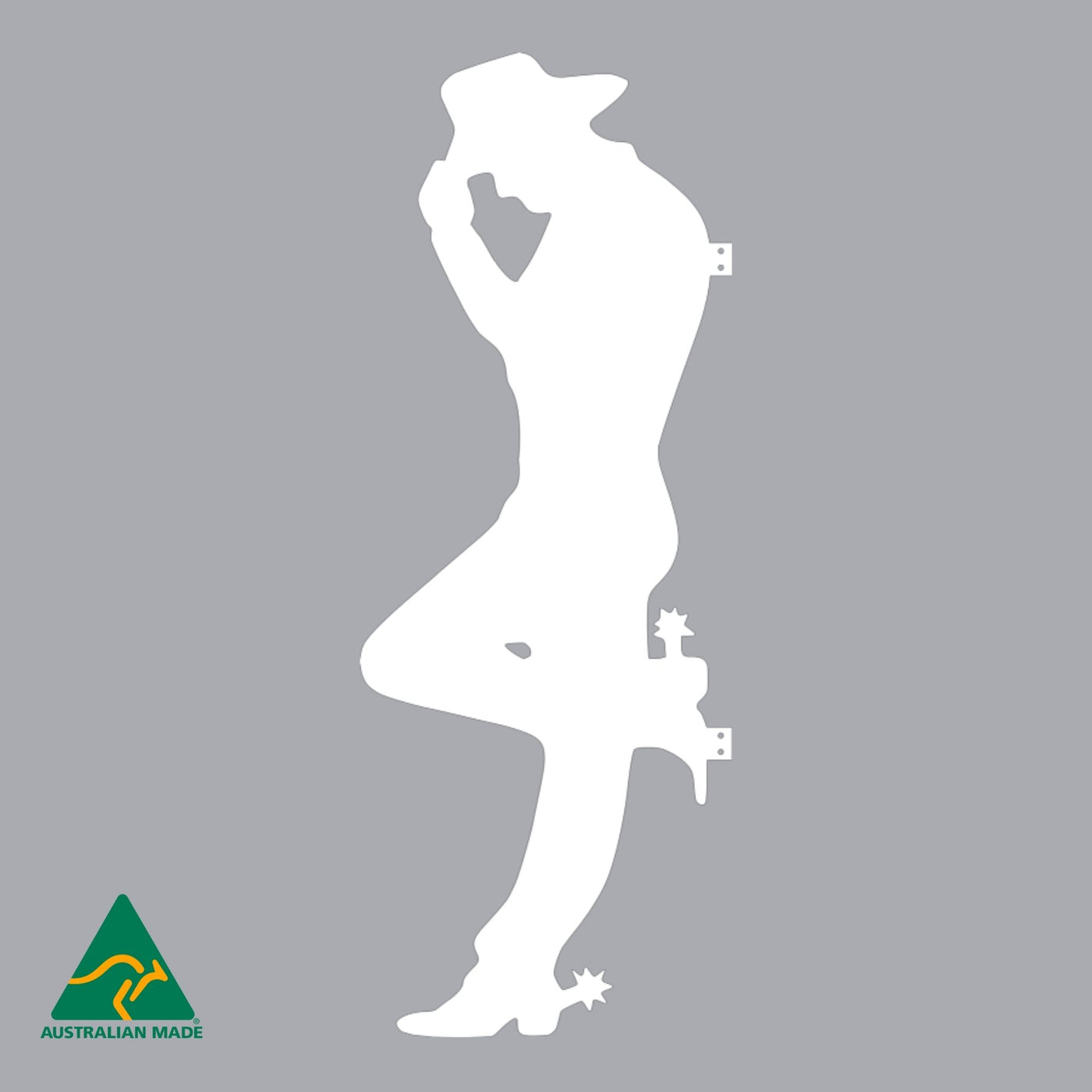 Cowboy Silhouette Metal Wall Art | White Finish