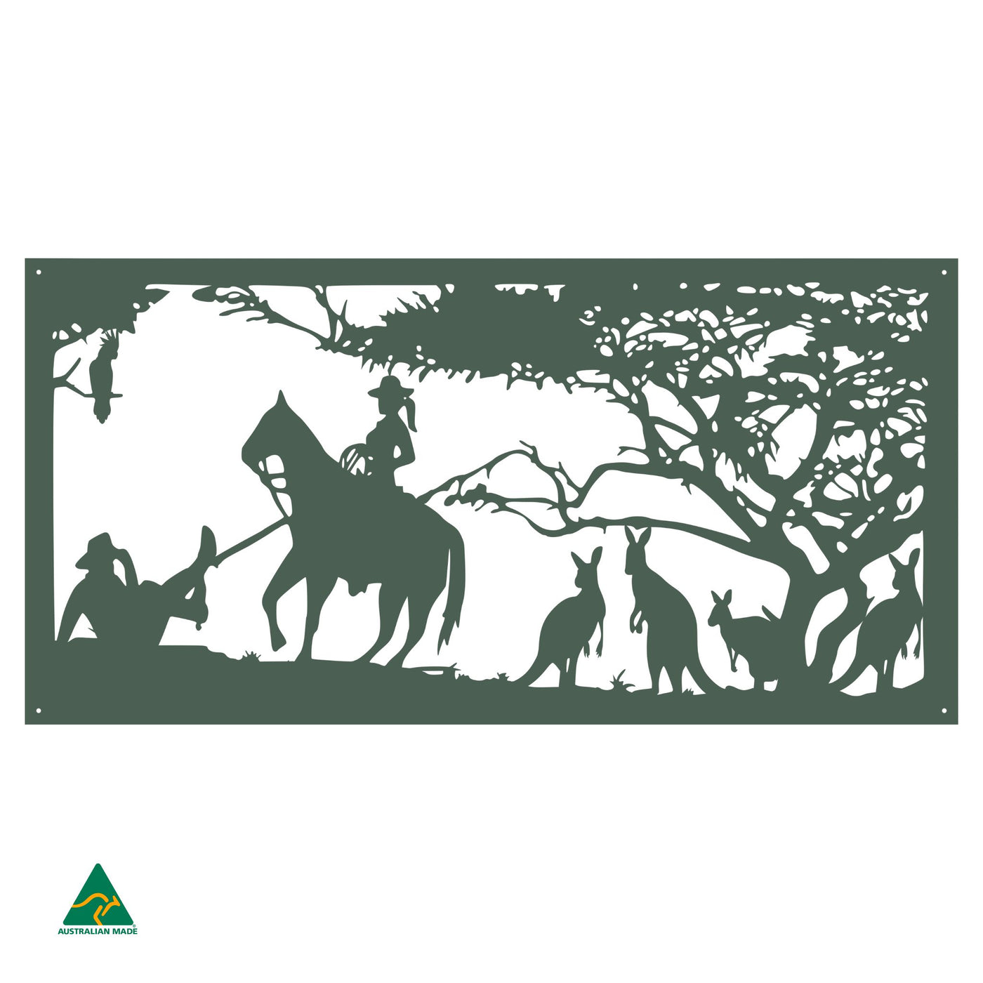 Cowgirl Metal Wall Art | Cottage Green Satin