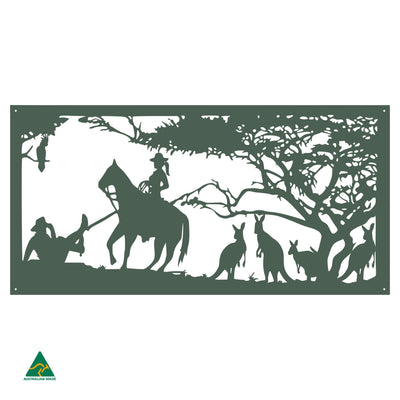 Cowgirl Metal Wall Art | Cottage Green Satin