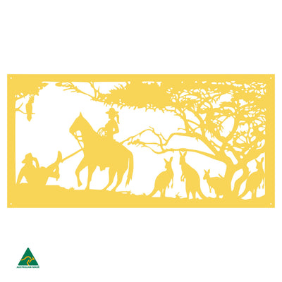 Cowgirl Metal Wall Art | Lemon Yellow Gloss