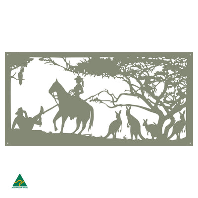 Cowgirl Metal Wall Art | Pale Eucalypt Matt