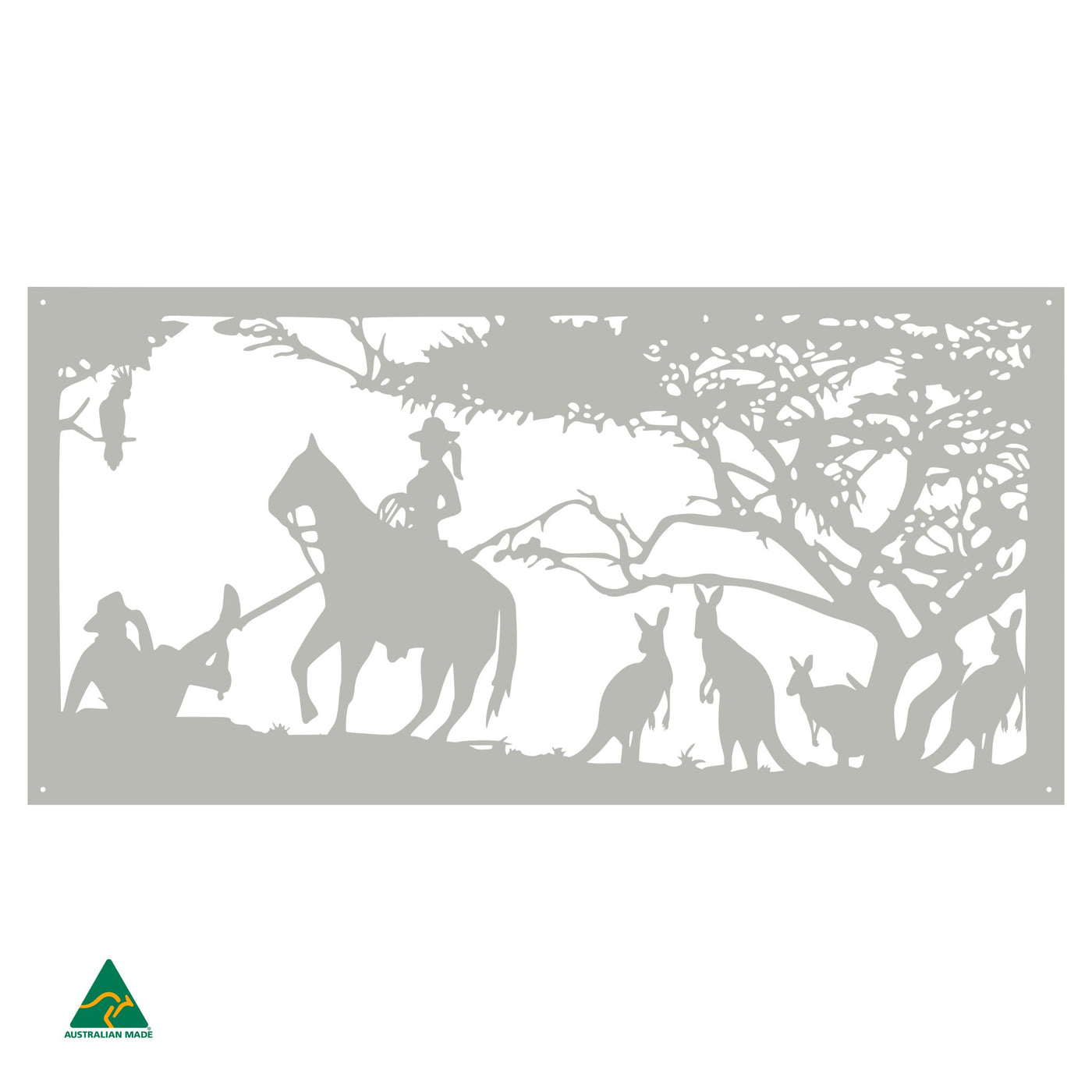 Cowgirl Metal Wall Art | Shale Grey Matt