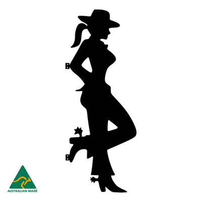 Cowgirl Silhouette Metal Wall Art | Black Finish