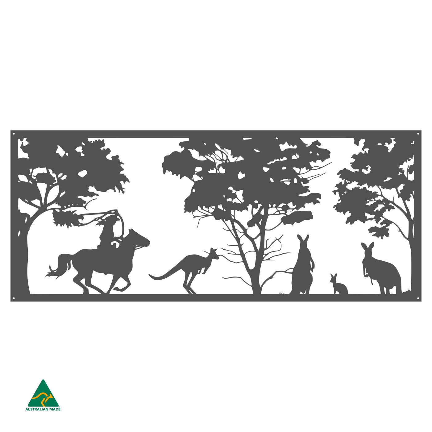 Cowgirl & Kangaroos Metal Wall Art | Monument Matt